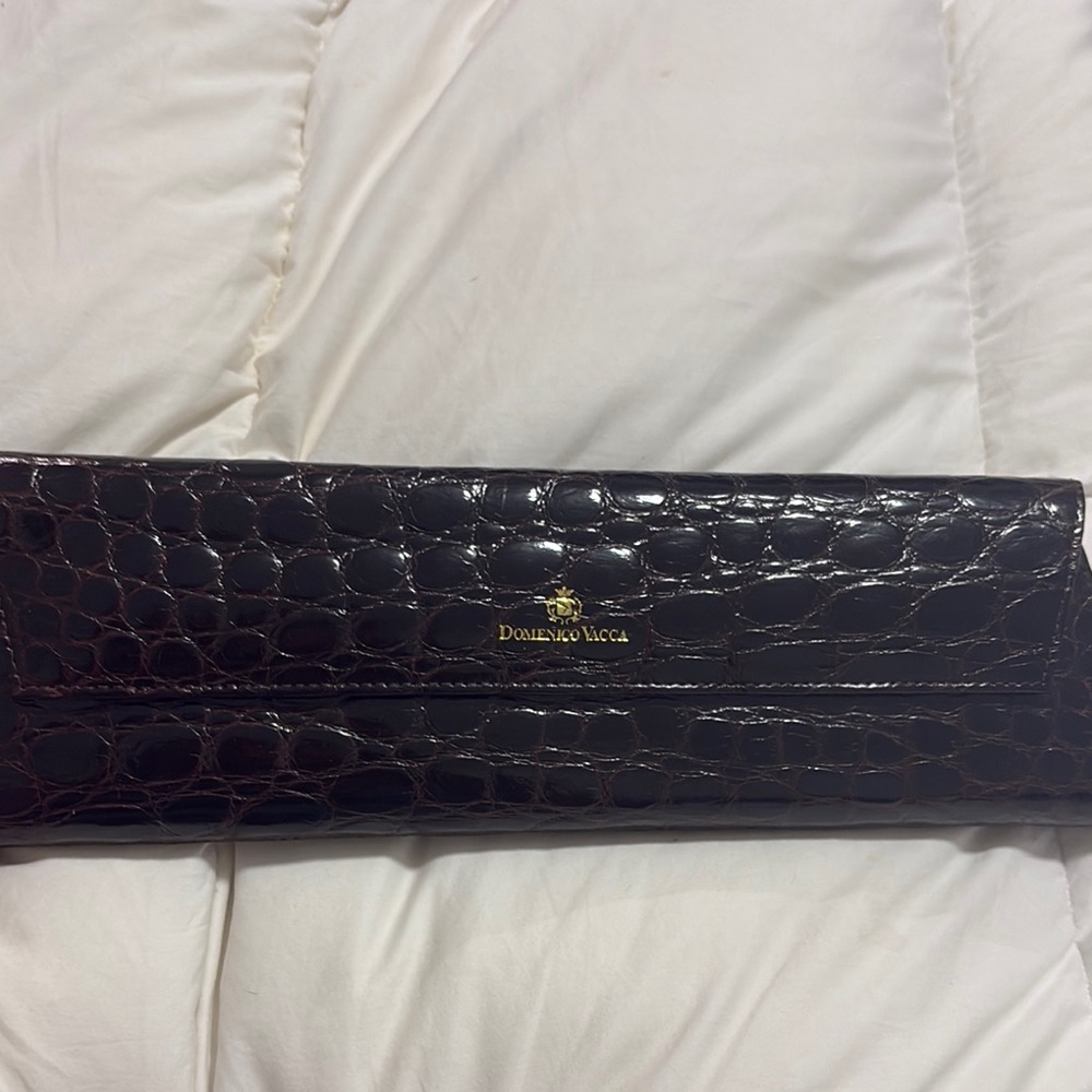 Domenico Vacca Crocodile Embossed Clutch